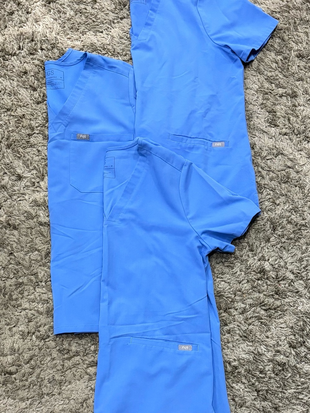Figs Scrub Tops in Bright Blue